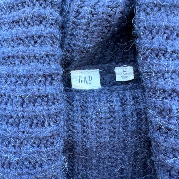 Blue fuzzy sweater. Huge neck. Gap. Size medium-tall. - Picture 3 of 4